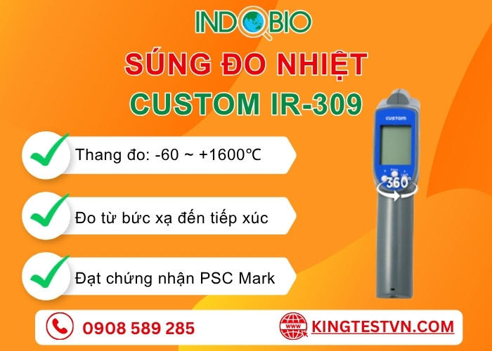 Tổng quan máy đo nhiệt hồng ngoại & tiếp xúc K Custom IR-309